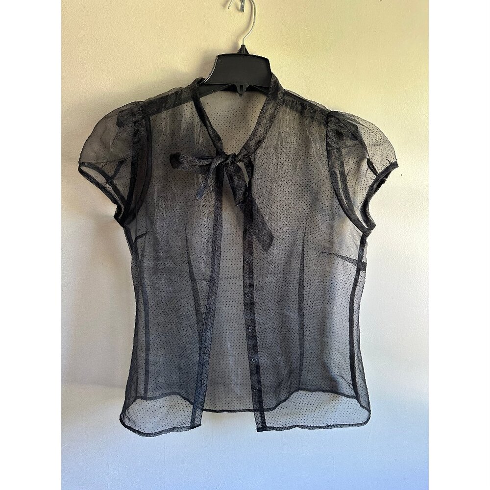 Sheer black blouse